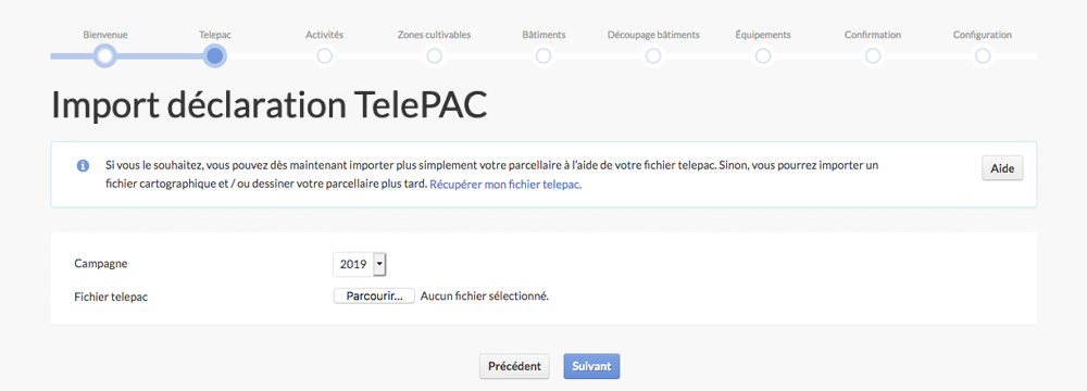 Import déclaration TelePAC