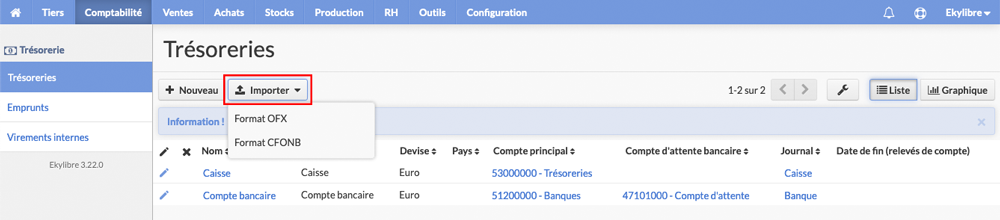 Création de l'import