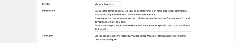 Devis format lettre