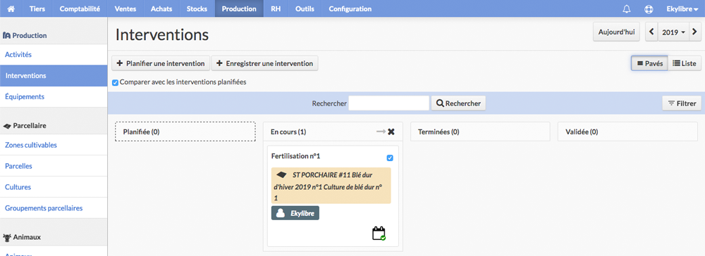 Liste des interventions