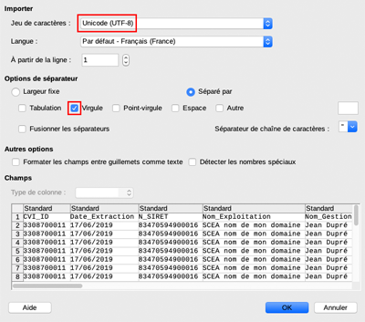 Tableau import