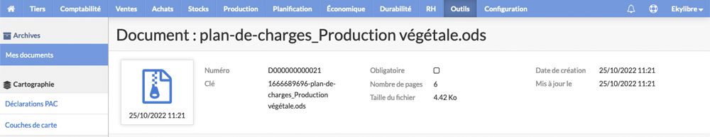 Plan de charges ODF